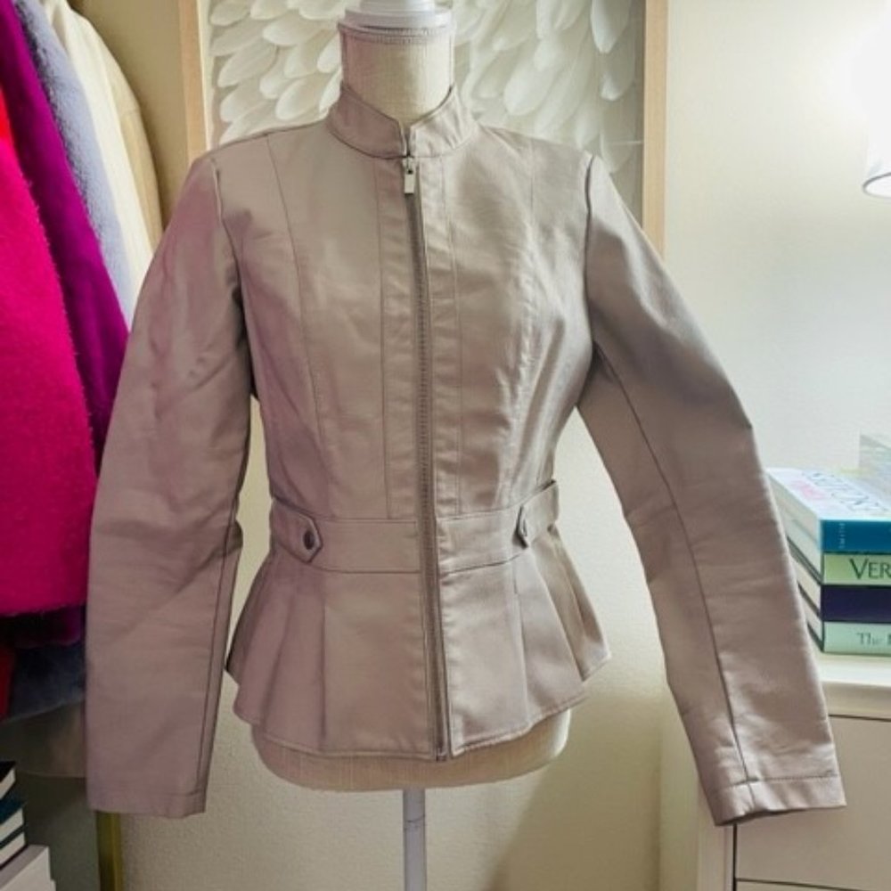 Baccini Taupe Peplum Jacket